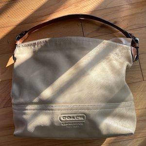 Tan leather purse